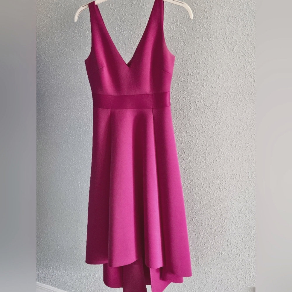 Belle by Badgley Mischka high-low magenta cocktail dress size 2